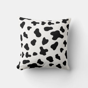 Coussin Motif vache noir et blanc de campagne 