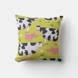 Coussin Motif Vaches Et Cochons