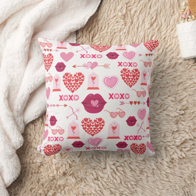 Coussin Motif Valentine`s Day 2024 Arrière - plan avec coe (Couverture)