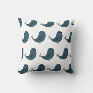 Coussin Motif vectoriel minimaliste transparent de b bleu