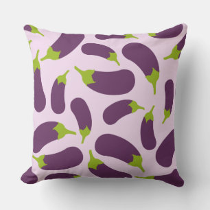 Coussin Motif végétal d'aubergine violet végétal Conceptio
