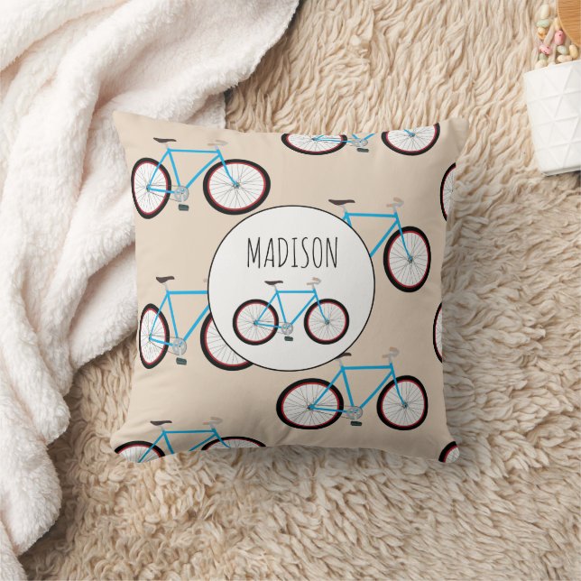 Coussin Motif vélo Nom personnalisé (Couverture)