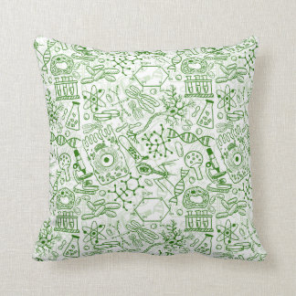 Coussin Motif vert de biologie