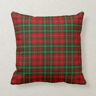 Coussin Motif vert de Noël Tartan Plaid