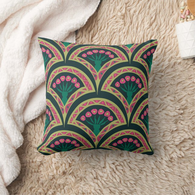 Coussin motif vert en forme de coquillage (Couverture)
