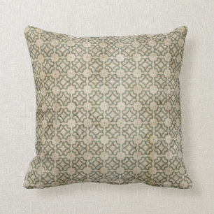 Coussin Motif vert et beige sale