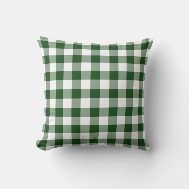 Coussin Motif vert et blanc de guingan (Recto)