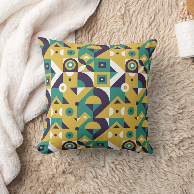 Coussin motif vert et bleu (Couverture)
