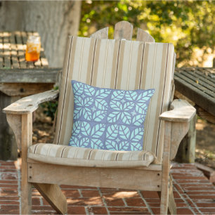 Coussin Motif vert et bleu à la feuille Ecouteur