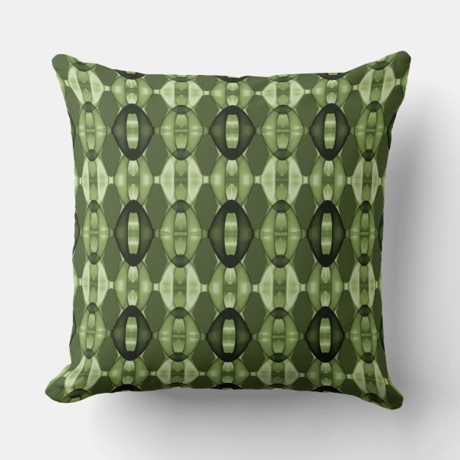 Coussin Motif vert géométrique moderne (Recto)