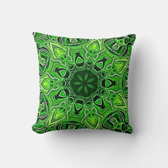 Coussin Motif vert Mandala (Recto)