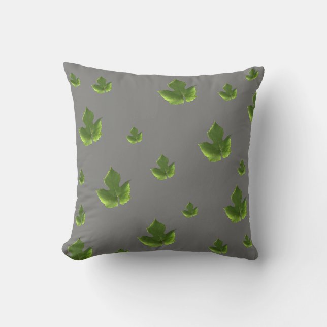 Coussin Motif vert moderne de feuille de feuille sur le (Recto)