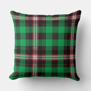 Coussin Motif vert Tartan noir
