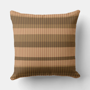 Coussin motif vertical rayé dans les tons beige Brown