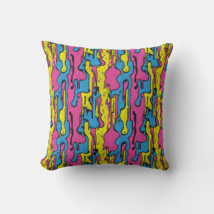 Coussin "Motif vibrant à gouttes d'art pop rétro 