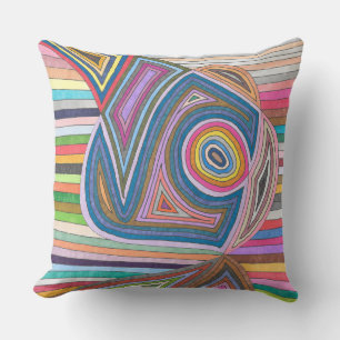 Coussin Motif vibrant à rayures géométriques abstraites