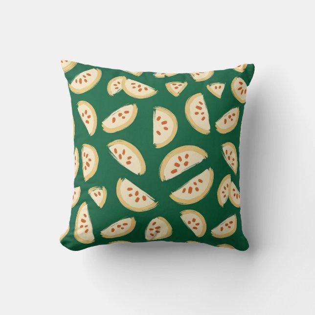Coussin motif vibrant de fruit de goyave verte (Recto)