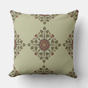 Coussin Motif victorien Vintage Audsley Tudor Rose Art