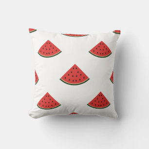 Coussin motif vintage avec des tranches de pastèque sur un