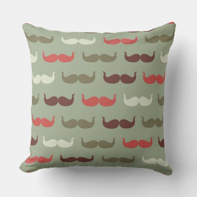 Coussin Motif vintage avec la moustache (Recto)