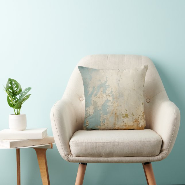 Coussin Motif vintage Blue Gold Grunge (Chaise)