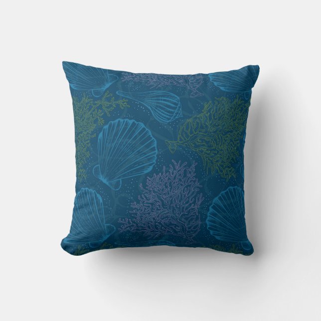Coussin Motif vintage de mer (Recto)