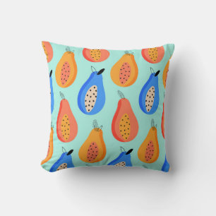 Coussin motif vintage. De mignons agrumes d'été. illustr