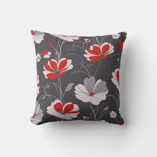 Coussin motif vintage, design floral élégant (Recto)