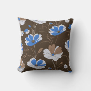 Coussin motif vintage, design floral élégant