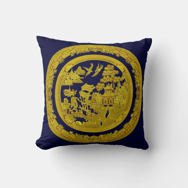 Coussin Motif vintage d'or (Recto)