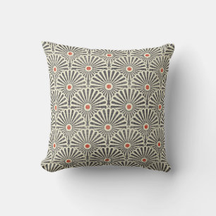 Coussin Motif vintage japonais, texture transparente.