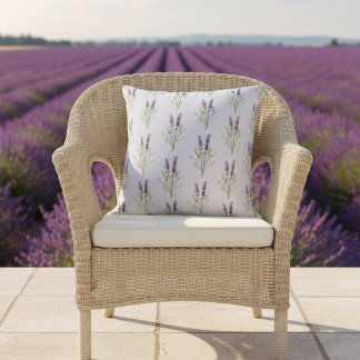 Coussin motif vintage Lavender