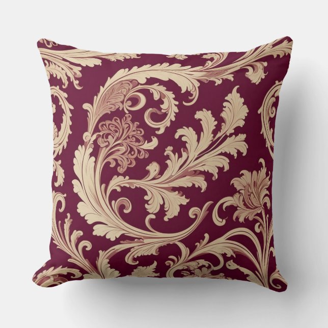 Coussin Motif Vintage marron et beige (Recto)