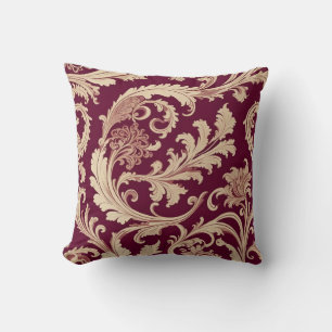 Coussin Motif Vintage marron et beige