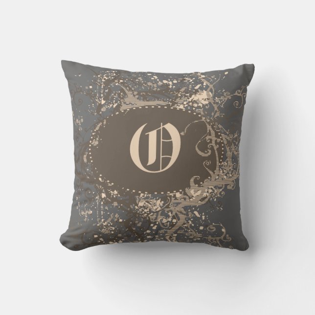 Coussin Motif vintage Monogramme O (Recto)