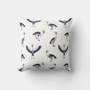 Coussin motif vintage sans soudure avec grues couronnées.