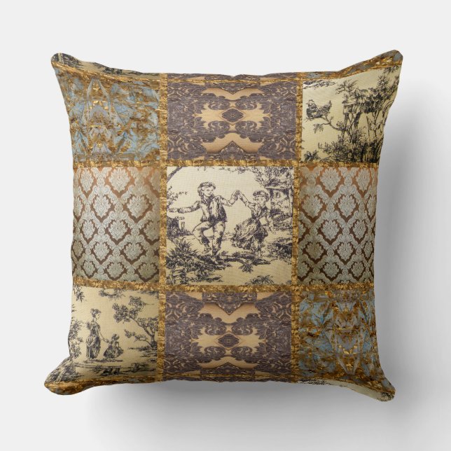 Coussin Motif vintage Toile d'édredon élégant de Capetian (Recto)