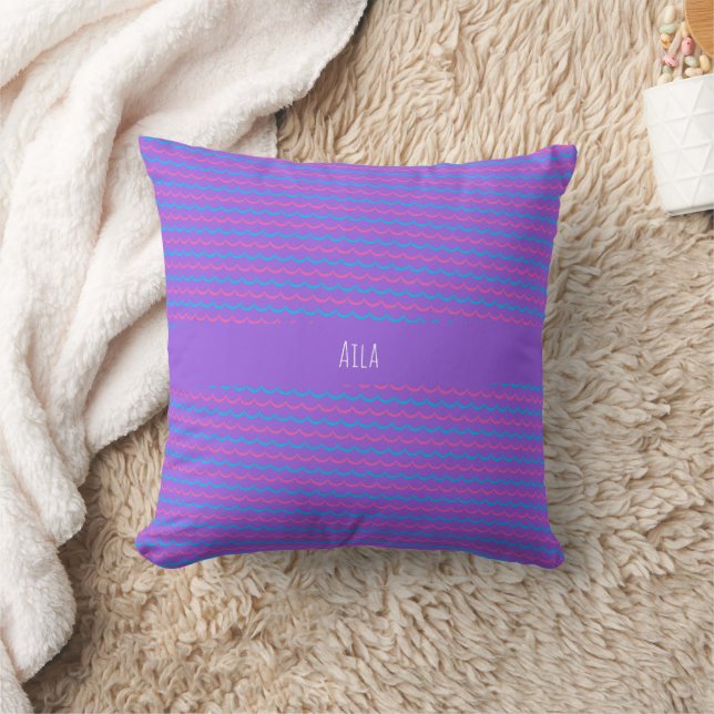 Coussin Motif violet bleu minimal (Couverture)