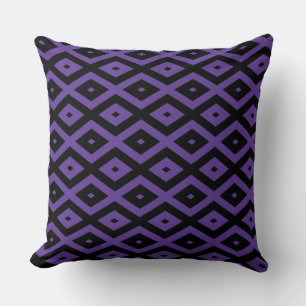 Coussin Motif violet et diamant noir