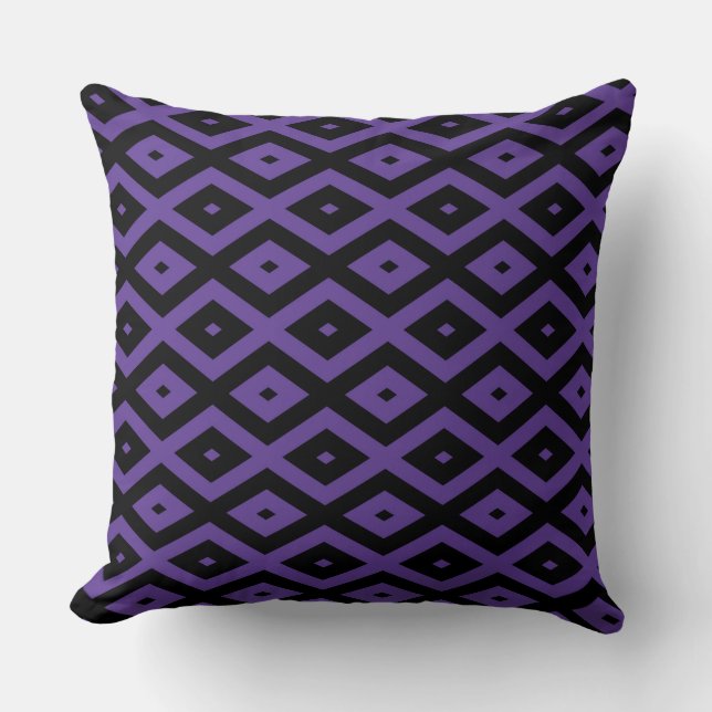 Coussin Motif violet et diamant noir (Recto)