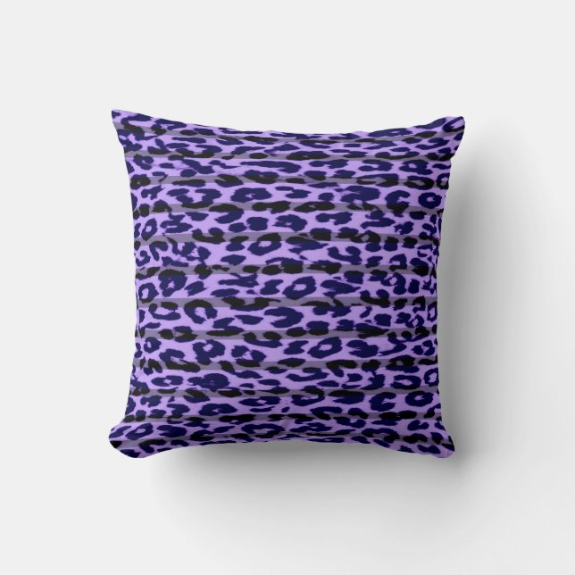 Coussin Motif violet poils de léopard abstrait (Recto)