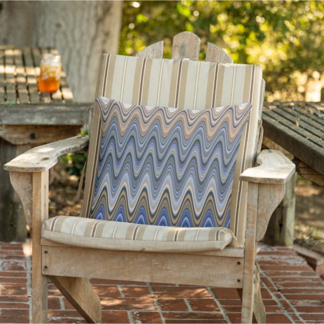 Coussin Motif Wavy Gold et Blue Elegant (Chaise)