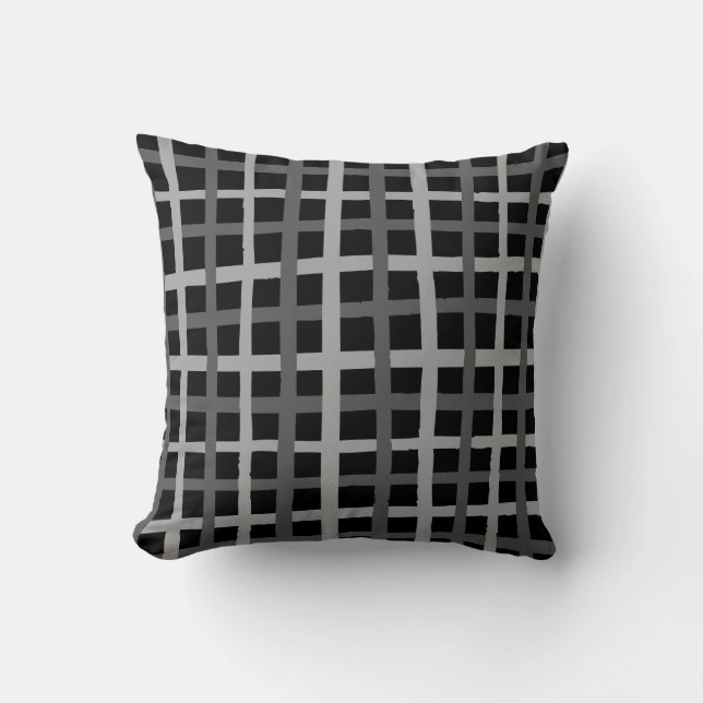 Coussin Motif Wavy Grille Abstrait (Recto)