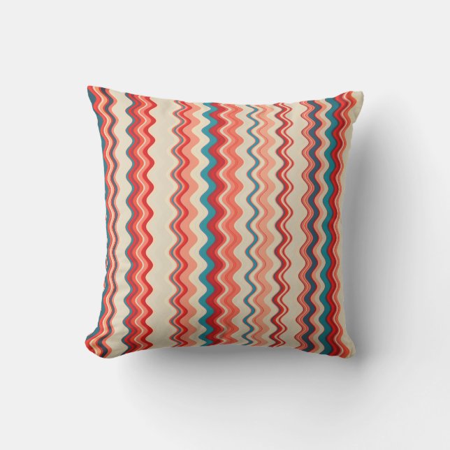 Coussin Motif Wavy multicolore (Recto)