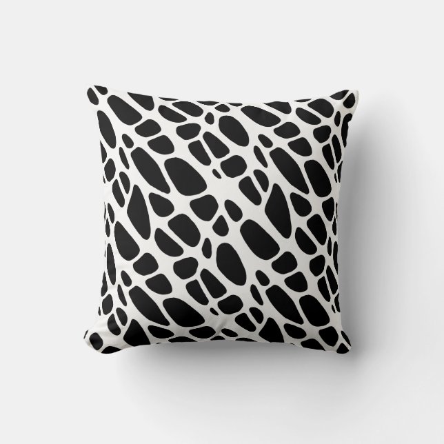 Coussin Motif Web gothique noir et blanc (Recto)