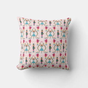 Coussin Motif Whimsical de ballet Nutcracker rose