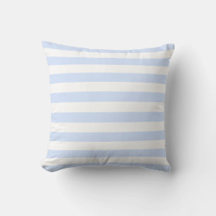 Coussin Motif White & Baby Blue Pastel Lines