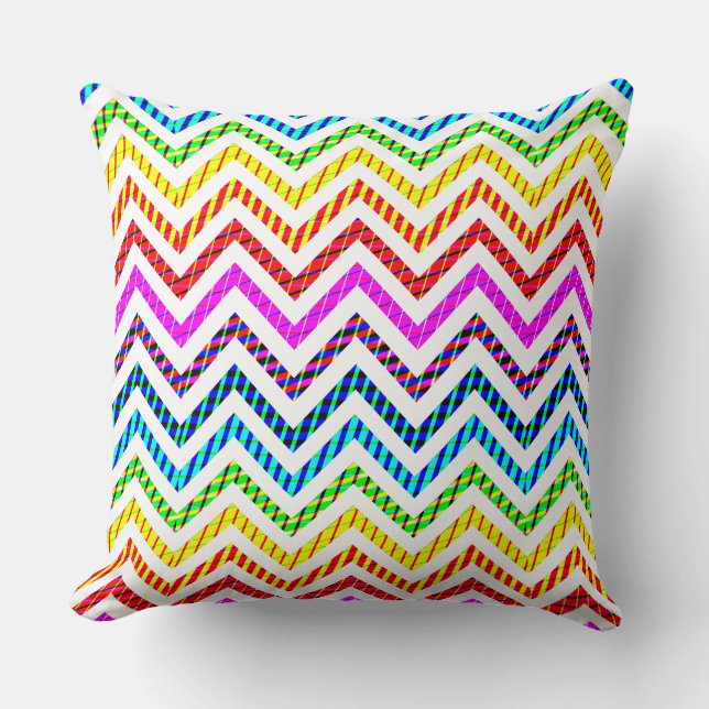 Coussin Motif Wild Rainbow Chevron (Recto)