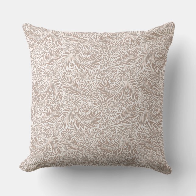 Coussin Motif William Morris Beige Larkspur (Recto)