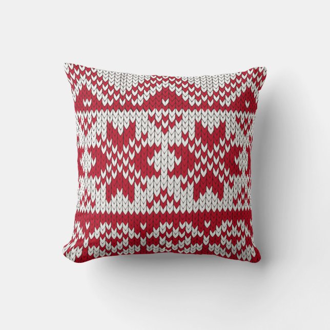 Coussin Motif Xmas en rouge et blanc (Recto)